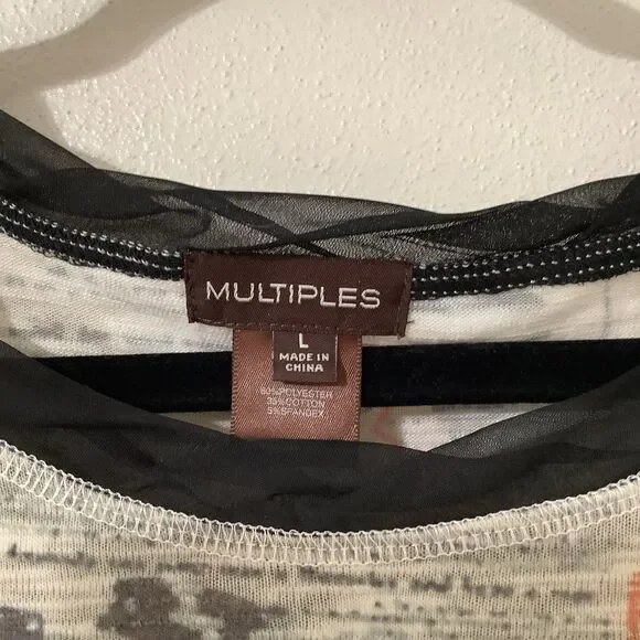 Vintage Y2K Artsy Eclectic Colorful Graphic Newsprint Oversized Shirt Large - Picture 11 of 12